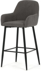 Barová židle, šedá, látka,AUB-V4009 GREY6