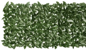 Sötétzöld leveles erkélyparaván 600 x 75 cm