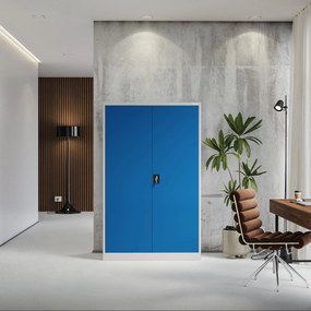 Fém iratszekrény JAN II, 1150 x 185 x 400 mm, szürke-kék