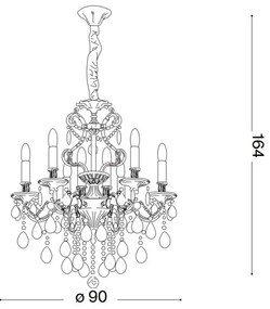 Ideal Lux-Kristály csillár láncon GIOCONDA 12xE14/40W/230V átm. 90 cm ezüst