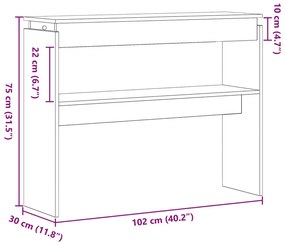 Konzolasztal Fekete Tölgy 80x30x102 cm Mérnöki Fa