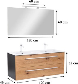Vario Clam 120 Fürdőszoba komplett szekrény