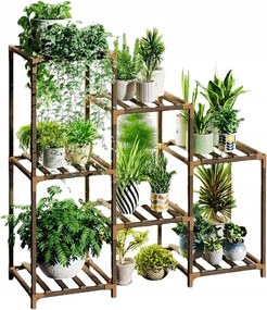 Virágágyás Fa Virágtartó Állvány Virágtartó Növények Könyvespolc 7 Polc