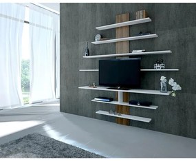 TV szekrény Zebra - White, Walnut