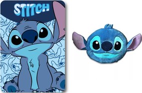 Disney Lilo és Stitch, A csillagkutya Happy Smile polár takaró és forma párna szett