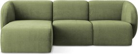Zöld zsenília sarokkanapé (bal oldali-heverő résszel) Lani – Makamii