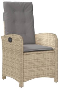 9 részes vegyes bézs polyrattan kerti étkezőgarnitúra párnákkal