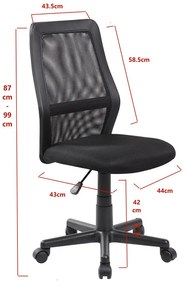 Tim irodai forgószék fekete