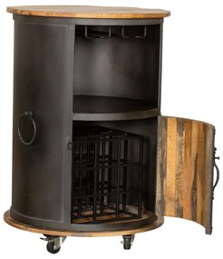 Fekete fém bortartó szekrény, palackok száma 9, 60x85 cm Luni – Interia Home &amp; Living