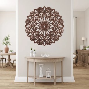Fából készült mandala a falon virágesszencia | ESSENTIA