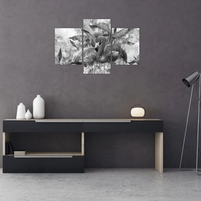 Kép - Flamingók graffiti (90x60 cm)