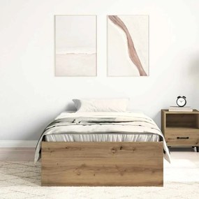 kézműves tölgy szerelt fa ágykeret matrac nélkül 75x190 cm