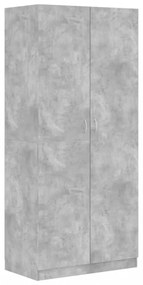 betonszürke szerelt fa ruhásszekrény 90 x 52 x 200 cm