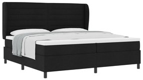 vidaXL Boxspring Ágy Matrac Közepes Fekete 200x200 cm Szövet