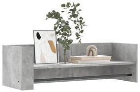 betonszürke szerelt fa fali polc 100 x 35 x 30,5 cm