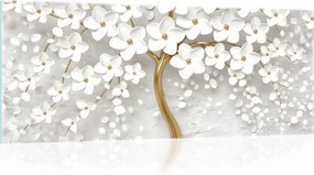 Vászonkép Üveg 3D Absztrakt Virágok 125x50