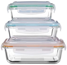Üveg-szilikon élelmiszertartó doboz szett 3 db-os Freska – Premier Housewares