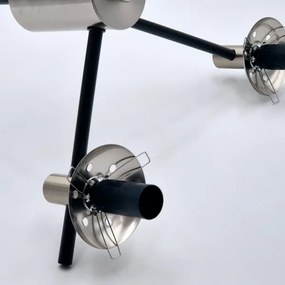 Csillár rúdon LILOU 6xE14/5W/230V matt króm/füstös