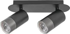 Beltéri karos spotlámpa gu10 2x5w matt fekete zircon