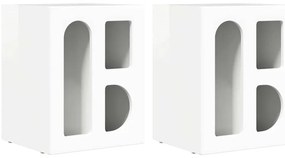 vidaXL Éjjeli asztal 2 pcs Magas Fényű Fehér 40 x 35 x 50 cm Faanyag