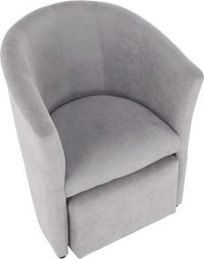 Klub fotel puffal, szürke, ROSE