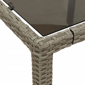 vidaXL 7 részes szürke polyrattan/üveg kerti étkezőgarnitúra párnákkal