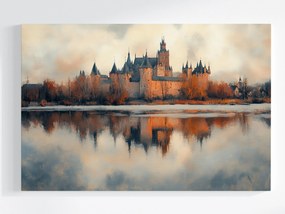 Vászonkép Canvas Tájkép Műemlék Kastély Erőd Folyó Tükröződés 60x40