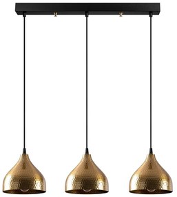 Fekete-aranyszínű függőlámpa fém búrával Tattoo – Opviq lights