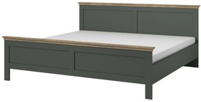 Franciaágy 140 cm Elvina S ZJU30 (zöld + sötét lefkas tölgy). 1118228