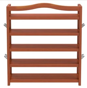 RUSTIC cipőtartó polc, 5 polc, 75x26x82cm, természetes barna Casaria