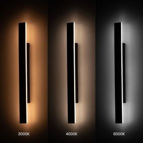 LED kültéri fali lámpatest WOW LED/11W/230V 3000/4000/6000K 60 cm IP54 fekete