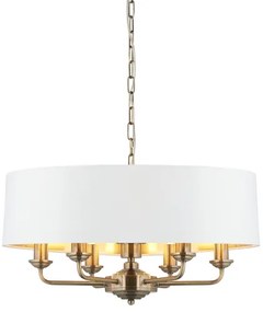 Endon 98933 - Csillár láncon HIGHCLERE 6xE14/40W/230V fehér/réz