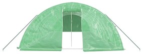 zöld acélvázas melegház 60 m² 12 x 5 x 2,3 m