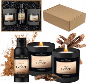 Karácsonyi ajándék szett Kosár 2db Prija gyertya Zuhanyzselé