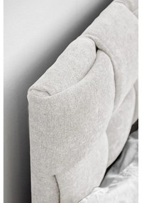 Krémszínű kárpitozott franciaágy ágyráccsal 140x200 cm Eve – Miuform