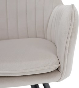 Design fotel, bézses szürke Velvet szövet, AURIL