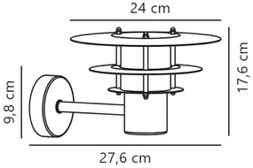 Nordlux - Kültéri fali lámpa BASTIA 1xE14/12W/230V IP54 fekete