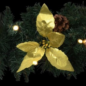 zöld PVC karácsonyi koszorú LED-lámpákkal 60 cm