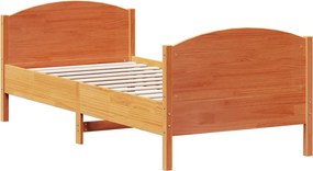 vidaXL viaszbarna tömör fenyőfa ágy matrac nélkül 90 x 190 cm