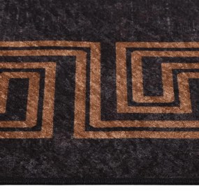 fekete és arany csúszásmentes mosható szőnyeg 80 x 300 cm