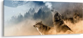 Farkasok üvöltése a holdra képe (120x50 cm)
