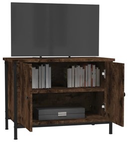 füstös tölgy színű szerelt fa TV-szekrény ajtókkal 60x35x45 cm