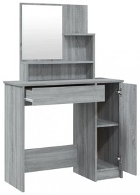 szürke sonoma színű fésülködőasztal-szett 86,5 x 35 x 136 cm