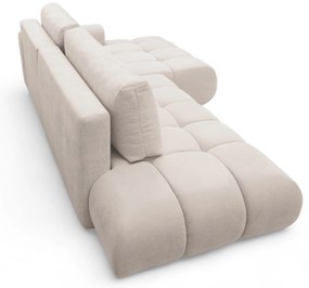 Lutario L II jobb oldali sarokkanapé ágyneműfunkcióval - bézs Venice 2026 vízlepergető szövet