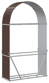 barna horganyzott acél rönktartó 120 x 45 x 210 cm