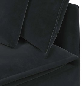 fekete moduláris kanapé sarokmodul párnákkal 100 cm