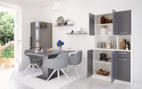 Hatajtós szekrény, fehér/grafit, PELION NEW