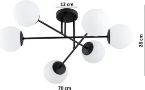 Brilagi - Felületre szerelhető csillár MILO 6xE27/60W/230V fekete
