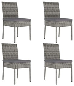 4 db szürke polyrattan kerti étkezőszék