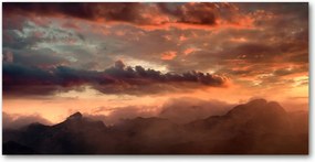 Konyhai panel Naplemente hegyek 120x60 Ragasztó